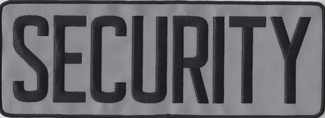 SECURITY Black on 3M REFLECTIVE Grey Back Panel Patch 11 X 4
